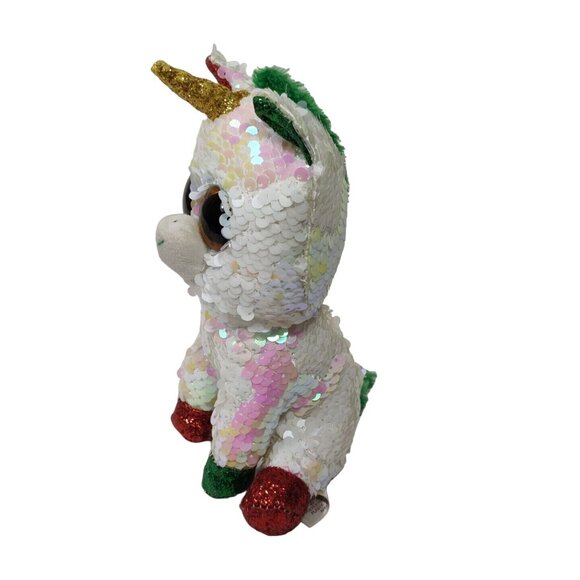 Ty Beanie Boos Stardust Sequin Unicorn Plush Christmas Holiday Stuffed Animal - Picture 2 of 8